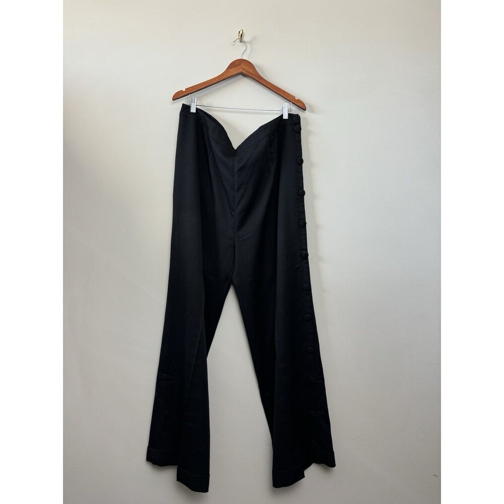Womens Banned Vintage Inspired Button Side Pants Plus Size 4XL Black Side Zip